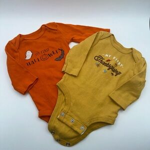 Carter’s Halloween Thanksgiving Bodysuits 3 Months